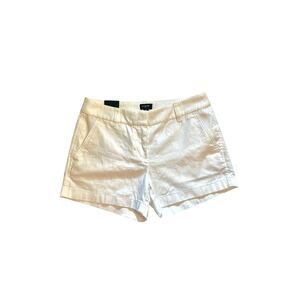 J.Crew Womens 3 Inch Chino Shorts White Cotton Stretch H5616 Size 0 NWT